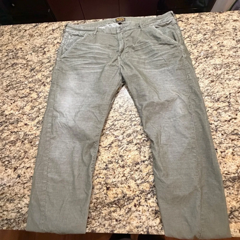 True Religion Mens Olive Green Corduroy Jogger Pants Size 42 Sportswear ws
